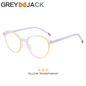 Grey Jack Kacamata Antiradiasi Blueray Bulat Oval TR90 Ringan Simple Fashionable Pria Wanita Bisa Lensa Minus 23020
