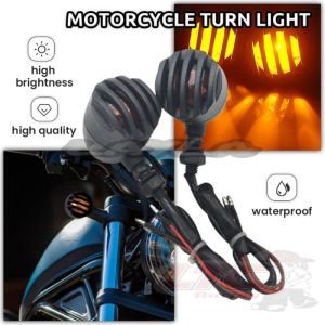 M King⭐ 2PCS retro signal light for motorcycle universal yellow/amber waterproof