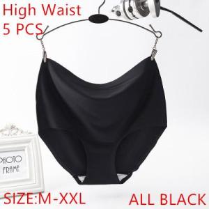 5 PCS Eo Cao Tummy Tóm Tắt Của Phụ Nữ Vải Lụa Lạnh Một Mảnh Quần Lót Sau Khi Sinh Hip Hình Tinh Khiết Cotton Dưới Kháng Khuẩn Cỡ Lỡn Eo