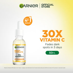 Garnier Bright Complete 30X Vitamin C Booster Serum 30ml Fast‑Absorb Brightening Anti‑Dullness Visible‑Glow In‑3‑Days Daily Facial Vitamin‑C Serum