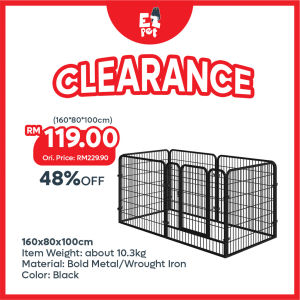 EZPET🐱【6 Panels Pet Cage with Bold Metal Fence 】Cat Cage Dog Cage Large Pet Fence Sangkar Anjing Sangkar Kucing宠物围栏狗笼宠物笼