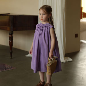 Bear Leader เสื้อผ้าลำลองสำหรับสีทึบเด็กผู้หญิงมีเชือกทอมือสำหรับ3 4 5 6 7ปีชุดเดรสเจ้าหญิงสำหรับเด็กผู้หญิงฤดูร้อน