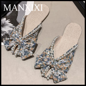 MANXIXI Phụ Nữ Thời Trang Ngọc Trai Đẹp Mô Hình Phẳng La Dép (Kích Thước 35-43)