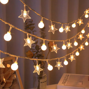 Đèn LED đèn trang trí ngôi sao Giáng sinh với không khí Lễ hội mùa xuân Đèn nhấp nháy cho phòng và ký túc xá Đèn dây nhỏ năng lượng mặt trời nhấp nháy đèn dây đầy sao