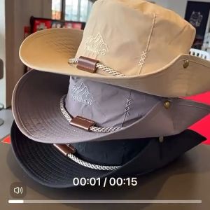 Outdoor Hiking Hat UV Protection Waterproof Fisherman Hat Mountain Climbing Cap with Wide Brim