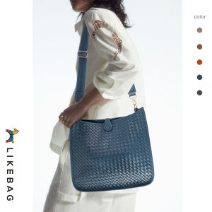 LIKEBAG New Fashion All-in-one Beautiful Female Bag Texture Woven Large Shoulder Bag Casual Webbing Crossbody Bag Shopping Large Capacity Bag