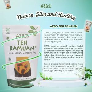 Herbal Enthusiast AZBO Teh Detox Organic Herbal Tea (Jamu Alami) BPOM Pembersih Racun Kotoran Sampah Lemak Kerak di Usus Atasi Sembelit Anti Begah dan Pelancar Buang Air Besar Diet Menurunkan Berat Badan 100% Original dan Halal