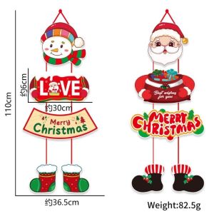 Merry Christmas Banner Christmas Decor Door Hanger Xmas Santa Home Ornaments Happy New Year
