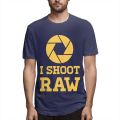 [2023 New Style T-shirt] I Shoot Raw Photographer Photography Plus Size Men's T-shirt Men's Cotton Short Sleeve Tees. 