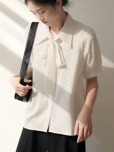 Basic Blouse For Women Short Sleeve Plain Casual Shirt