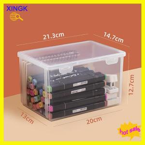 XINGK Nhựa lưu trữ container với chốt Nắp công suất lớn trong suốt nhựa lưu trữ hộp máy tính để bàn tổ chức vật tư văn phòng