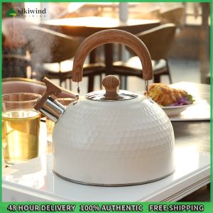 Sikiwind Stainless Steel Whistling Kettles Teapot with Anti-hot Handle Hot Water Boiling Pots Whistling Tea Kettle for Boiling Milk Or Coffee