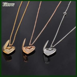 Fitow Love Heart Locket Pendants for Women Men Openable Photo Frame Picture Necklace
