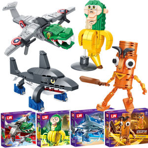 Tung Tung Sahur‌ Figure Block Toy DIY Building Toys Building Blocks Brainrot Figure Toys Building Blocks Gift Blind Box