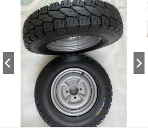 Đôi bánh xe 500-12 hàng tàu đẹp tim ốc lazang 7x10 gồm 2 lốp2 săm2 lazang.lốp 10pr.mâm tim lỗ đo vuông 7cm.chéo 10cm