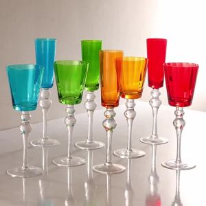 xpkQ Beaded Champagne Glass Luxury Vintage Crystal Highball Cup Colorful Prism Bubbly Wine Goblet 9T1N6