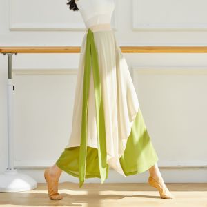 กางเกงเต้นรำแบบคลาสสิกสำหรับผู้หญิงกางเกงเสื้อผ้าลำลองธุรกิจของผู้หญิงกางเกงทรงหลวมแบบลำลองของผู้หญิงกางเกงกระโปรงผ้าชีฟองพลิ้ว