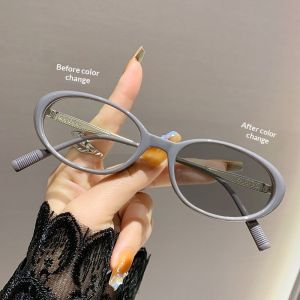 Jiashi thanh lịch hình bầu dục photochromic kính với Đèn xanh dương bảo vệ cho nam giới và phụ nữ phong cách mặc hàng ngày với thiết kế hợp thời trang