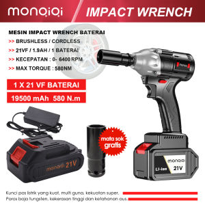 Monqiqi Bor impek pembuka baut motor Cordless Impact Wrench high torsi Brushless impact Baterai 98Volt 98Vf impek Wrench inpek cas pembuka baut mobil infek buka baut motor Cordless impact baterai asli komplit