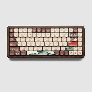 FCWomier WD75 V2 Fuji Mountain 75% Keyboard with QMK/VIA Wood Gaming Keyboard Tri-Mode Wireless Mechanical Custom Key Board RGB Hot Swappable