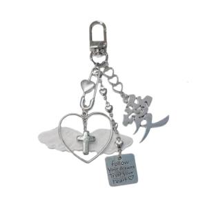 Thời trang Thánh giá và Bowknot Keyring Mặt dây chuyền quyến rũ xách tay và dễ dàng để kết hợp với túi khác nhau trang trí