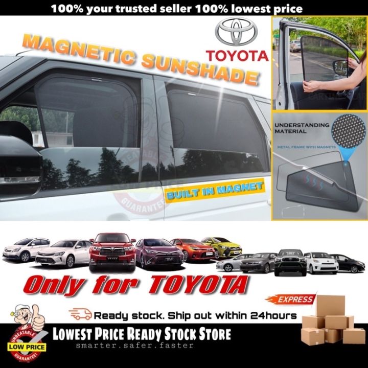 (Magnetic Sunshade) TOYOTA Cross Vios Avanza Fortuner Unser Yaris Hilux ...