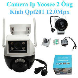 Camera Ip Yoosee 2 Ống Kính Qpt201 12.0Mpx (Xoay Ngoài Trời Đàm Thoại 2 Chiều Có Màu Ban Đêm)