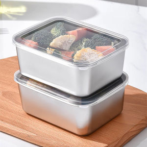 [SG In Stock]8pcs Stainless Steel Refrigerator Food Storage Box Picnic Box Food Freshness Lunch Box with Lid