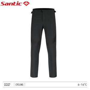 Santic Men Cycling Pant Winter Windproof Casual Warm Zipper Pocket Sports Bike Bicycle Long Trouser No Cushion