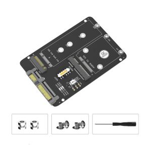 2.5inch Solid Disk Enclosure Adapter Double Slots Support For M.2 And mSATA SATA3 6Gbps Fast Speed Transfer