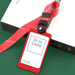 NEW Aluminium Alloy Vertical ID Card Holder Lanyard Gold Silver Card Holder Name Tag Badge Holder Business Office Supplies