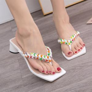 Womens fashionable open-toe 5CM sandals non-slip sole plastic material comfortable casual outdoor sandals