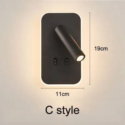 Home Taste Nordic LED Wall Lamp with switch 3W spotligh 6W backlight free rotation Sconce indoor wall light For Home Bedroom Bedside light