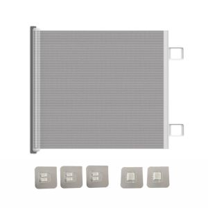 PETPARADIS Adjustable Pet Mesh Isolation Net Anti-Escape Reinforced Retractable Pet Gate Portable Double Lock Dog Safety Fence Indoor