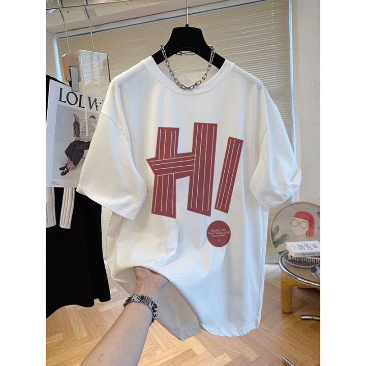 New 100% Cotton New Korean Oversize Short Sleeve Tshirt Women Round ...