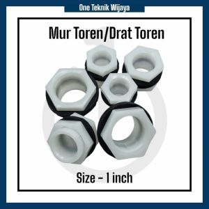 Mur Toren/Mur Tandon/Drat Toren 1 Inch Warna Putih Bahan HDPE
