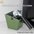 Vision Coffee Grind Knock Box with Removable Knock Bar Coffee Powder Residue Trash Can Espresso Dump Bin with Non-Slip Base Espresso Ground Container. 