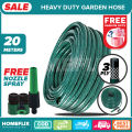 Garden Hose Set Heavy-Duty 3-Ply PVC 10M, 15M, 20M, 30M, 40M, 1/2" with Spray Nozzle for Car Wash, Gardening & Outdoor. 