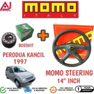 PERODUA KANCIL (1997) 14 MOMO STEERING PVC HIGH QUALITY + BOSSKIT SET