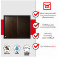 King Platinum บานซิงค์คู่ใต้เตารุ่นเคิร์ฟ ขนาด 81.7x61.7x8.5 ซม. (โอ๊คดำ). 