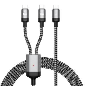 PD100W USB C Cord 1 to 2 Splitter Charging Cable For Smartphone And Tablet Simultaneously