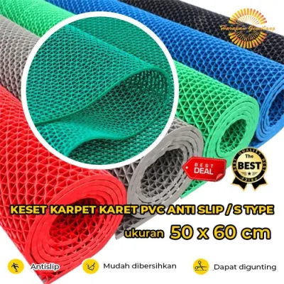 Keset Karpet Karet PVC Anti Slip Kamar Mandi Karpet Masjid 50x60cm