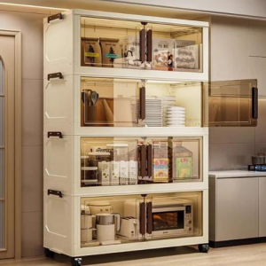 3-6 Layers High-quality 2-Doors Storage Box Stackable Foldable Multipurpose Storage Cabinet