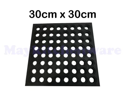 Keset Karpet Karet Kompos Lubang 40 x 60 cm Anti Slip Licin Lantai Kamar Mandi Compos Ring Mat Hitam