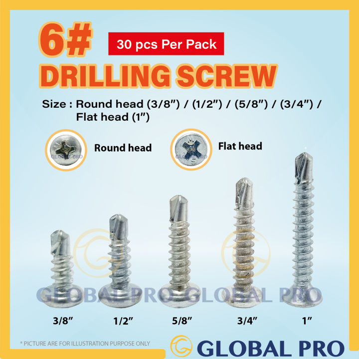#6x1 Stainless Steel Wood Screws - 230 PCs Flat Head Phillips Self-Tapping