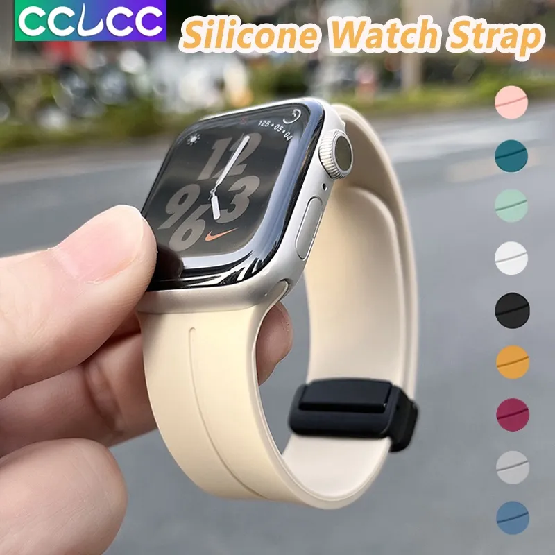CCLCC Silicone Strap for Apple watch 49mm 45mm 41mm 44mm 40mm 42mm