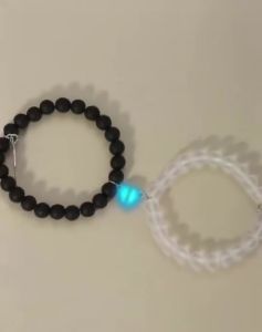 Gelang Pasangan Berkilau Rekaan Cinta Untuk Lelaki dan Wanita Gelang Tali Manik Cinta Romantik 1 Pasang Bangles Bracelets Jewelry