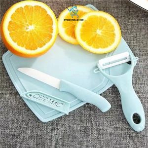 3pcs Set Ceramic Knife Set With Fruit/Vegetable Peeler Mini Cutting Board Baby food supplement knife三件套陶瓷刀不锈钢水果刀