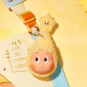REEBO PP Cotton We Are Twinkle Bag Key Ring Creative Plush Starman Wallet Storage Bag Soft Yellow Chicken Leg Bag