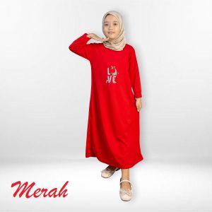 CF Kids Gamis Anak Perempuan Print DTF Unicorn Love Yourself Baju Muslim